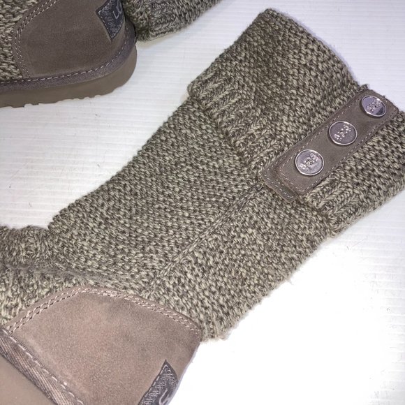 UGG Cardy Knit Boots Womens 1094949 Sz 8 Gray - Picture 4 of 13